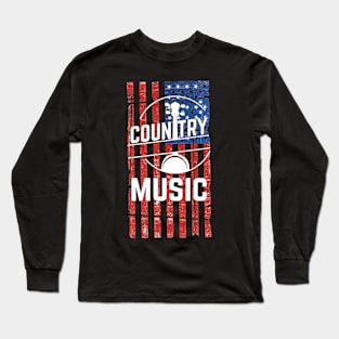 4th of July American Flag Country Music Long Sleeve T-Shirt